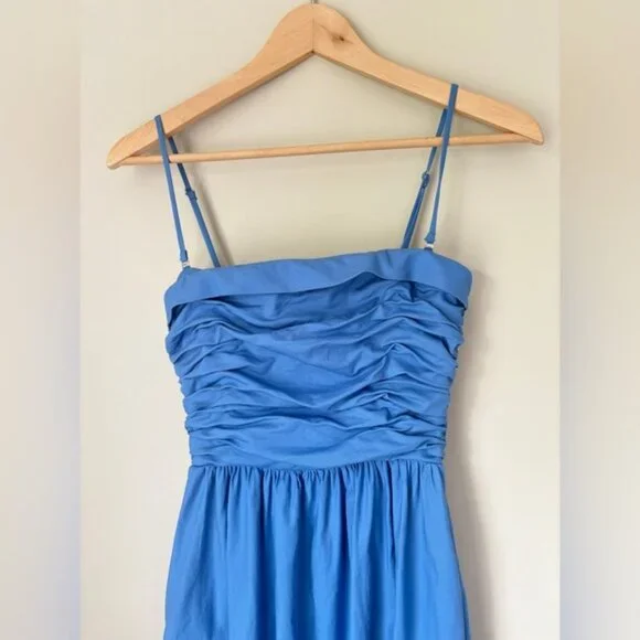 NEW Reformation Lissa Cotton Midi Dress Azure Blue Removable Strap | US 2 UK 6 - Picture 7 of 13